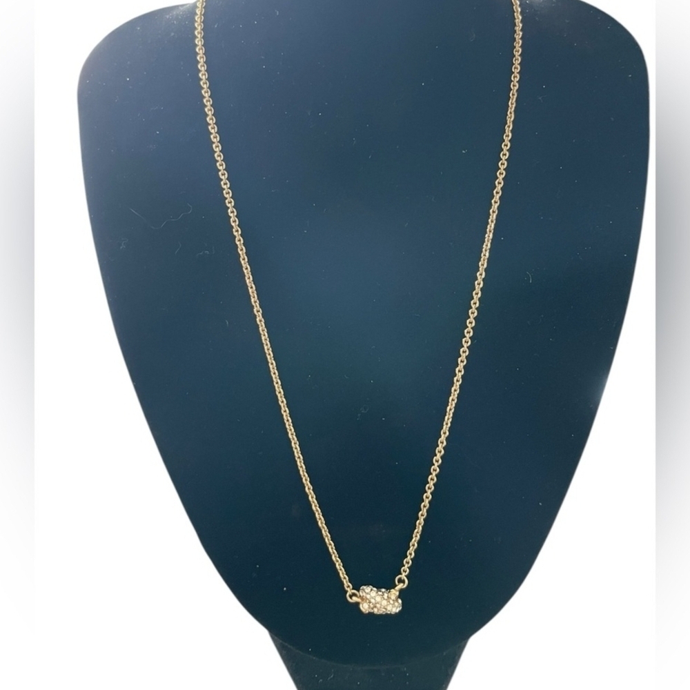 KATE SPADE Sailor's Knot Pave Pendant Gold-Tone Necklace - Picture 4 of 14